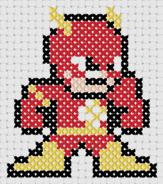 Preview of Free Justice League’s The Flash cross stitch pattern (small)