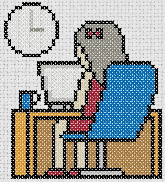 Preview of Easy cross stitch pattern: Work From Home