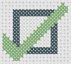 Preview of Small cross stitch pattern: Check sign
