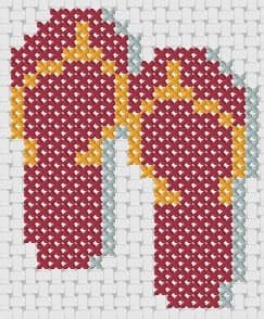 Preview of Small cross stitch pattern: Flip flops slippers