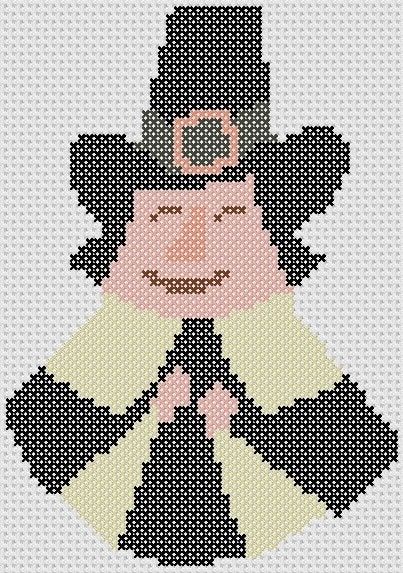 Preview of Cross Stitch Patterns: Thanksgiving Pilgrim