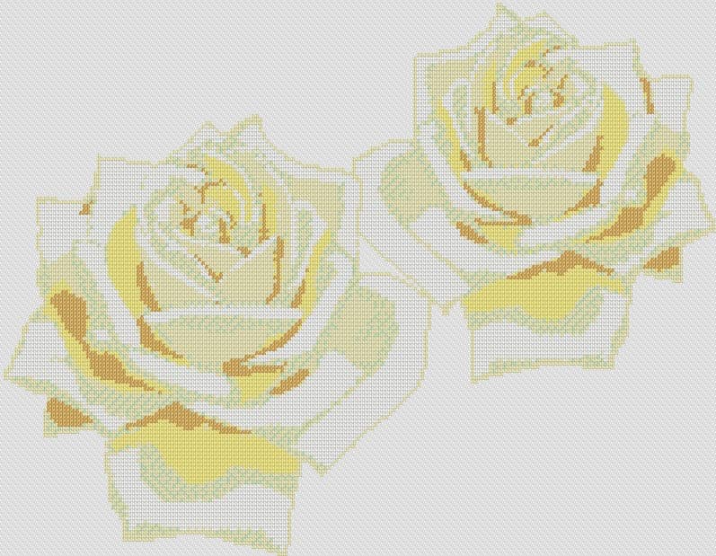 Preview of Cross Stitch Patterns: White Roses