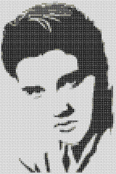 Preview of Celebrity Cross Stitch Pattern: Elvis Silhouette